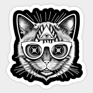 Shaman Kitty Illuminati Sticker